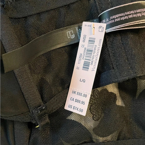 NWT Victoria's Secret Black Unlined Embroidered long line lace Bralette sheer - Picture 5 of 9